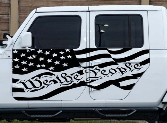 American Flag 'We The People" Decal Fits Jeep Gladiator's Doors