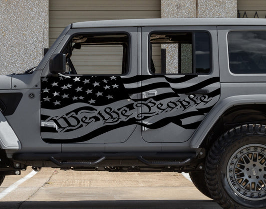 American Flag "We The People" Decals for Jeep Wrangler JL, JK (4-Door) Doors