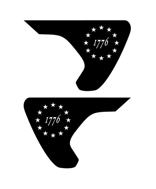 Set of Patriotic 1776 Independence Day 13 Stars Fender Vents Decal Stickers for Jeep Wrangler JL & Jeep Gladiator Trucks