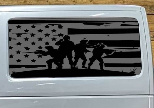 AMERICAN FLAG INSPIRED VINYL DECAL for JEEP WRANGLER 2-DOOR JK 2007-2017