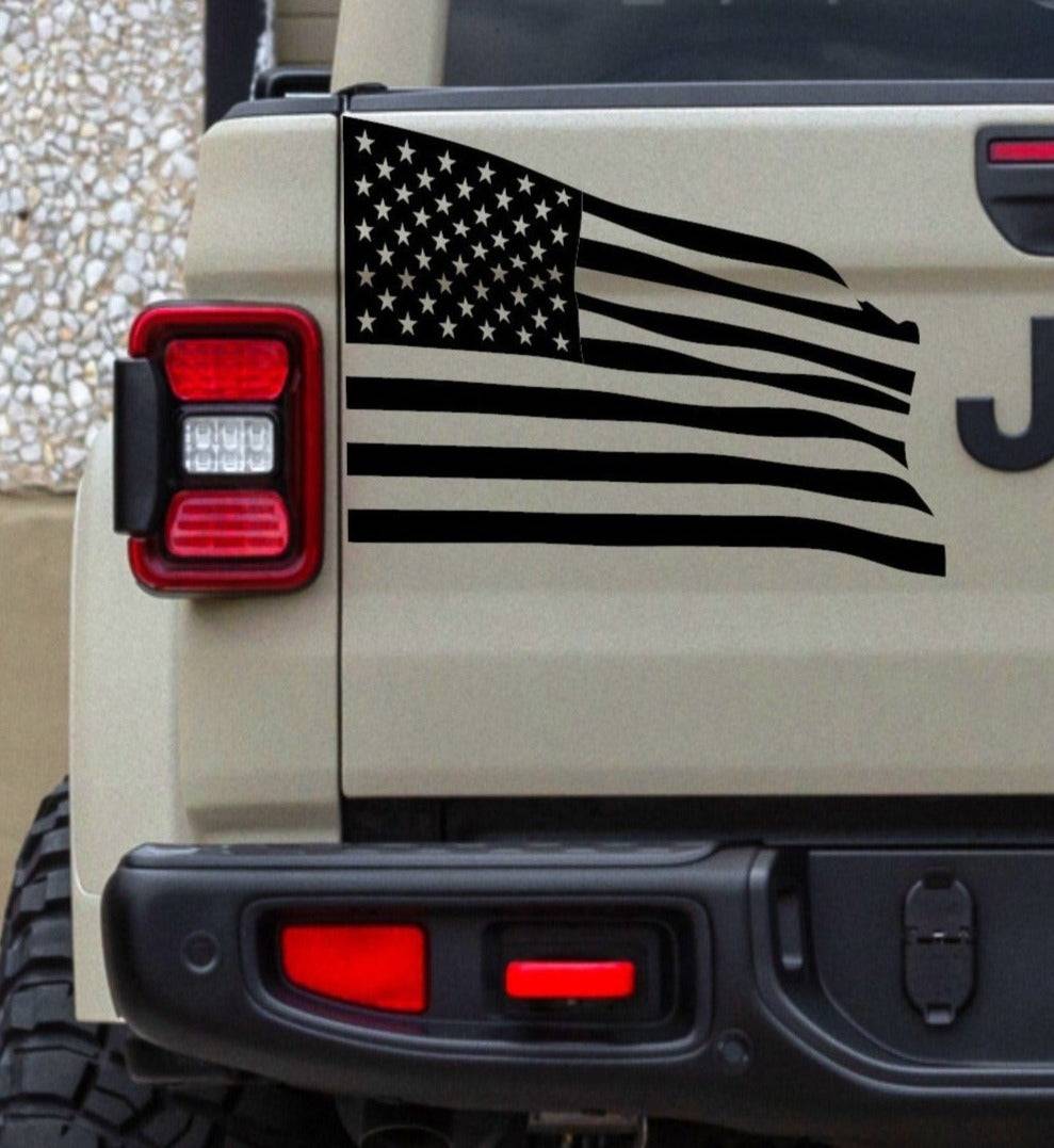 American Flag (waving) Decal For Jeep Gladiator  Any Trucks' Tailgate 