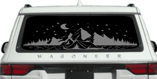 Mountain Silhouette Vinyl Decal for Jeep Wagoneer Rear Window
