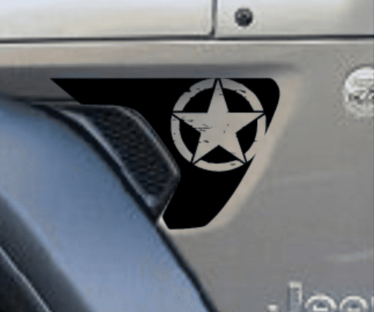 Set of Military Star Decal | Fender Vents Decal for Jeep Wrangler JL & Jeep Gladiator Trucks