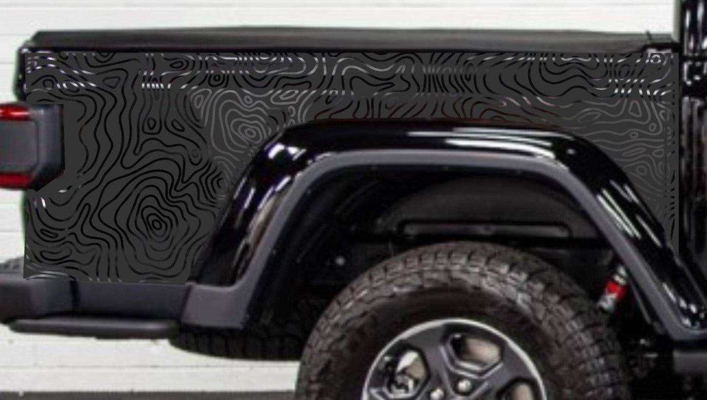 Jeep Gladiator Decal Gladiator Truck Bed Topographical Topograhic Map Us Patriots Design 0243