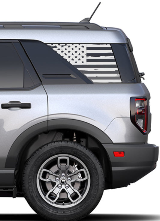 distressed american flag decals for ford bronco sport rear quarter windows patriotic vinyl decals