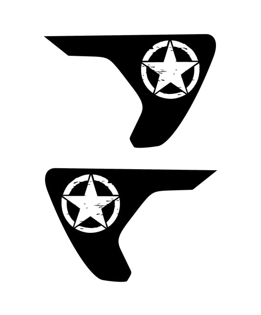 Set of Military Star Decal Patriotic Decal Stickers For Jeep Wrangler JL & Jeep Gladiator Truck Fender Vents