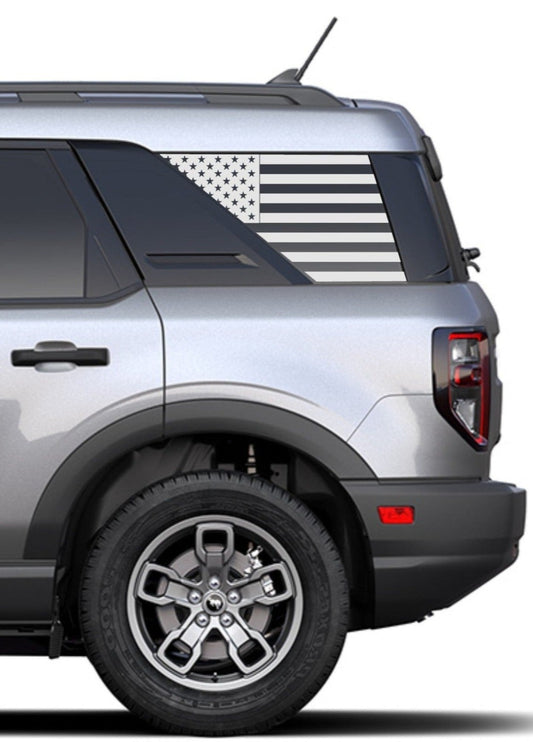 Set of American Flag Decal Stickers for  2021+ Ford Bronco Sport's Side Rear Quarter Windows