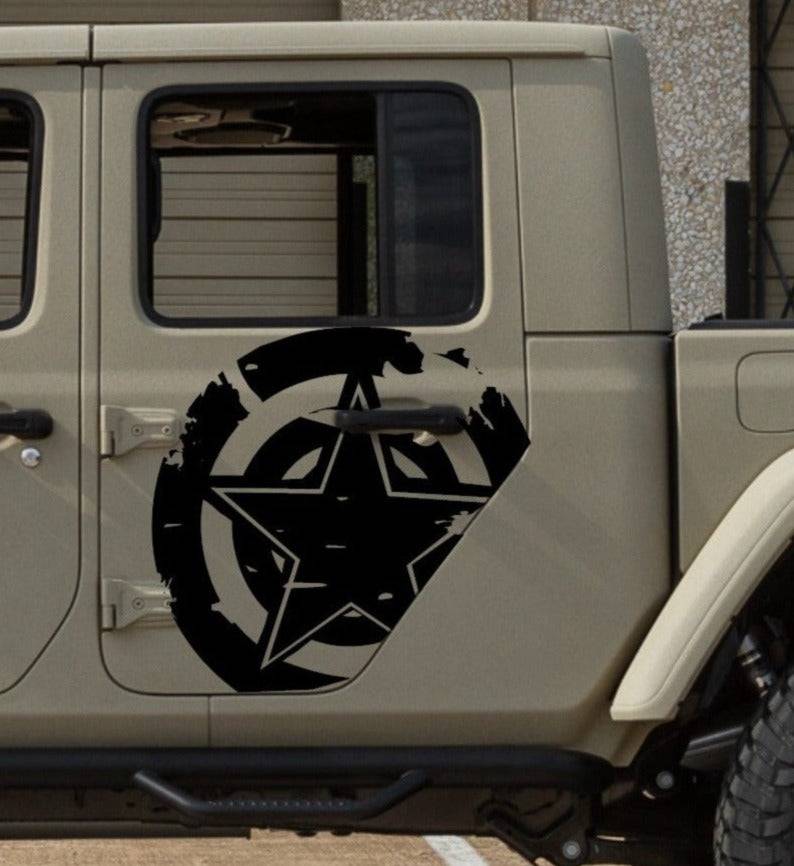 Jeep Gladiator Decals Military Star Stickers Patriotic (door Decals 