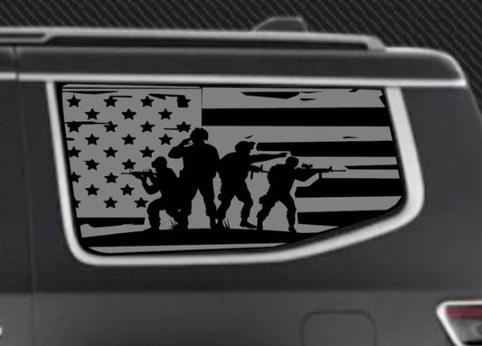 jeep wagoneer rear side windows American Flag decals car stickers