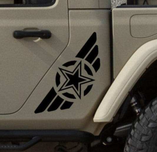 military star decals for jeep gladiator side doors patriotic bumper stickers