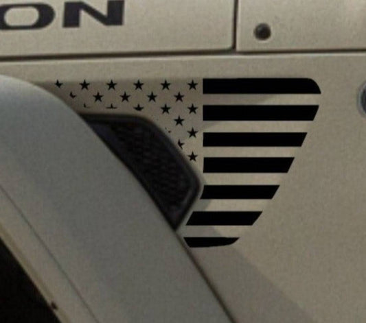 Set of American Flag Decal Stickers | Fender Vent  Decal for Jeep Wrangler JL & Jeep Gladiator Trucks