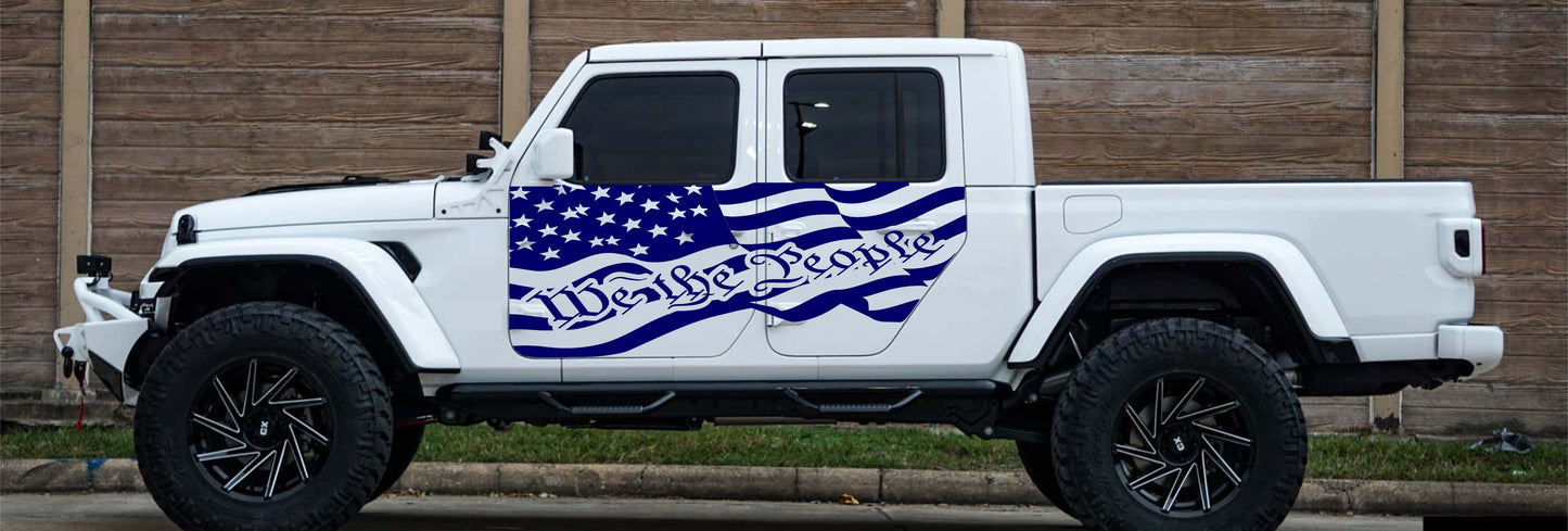 American Flag 'We The People" Decal Fits Jeep Gladiator's Doors