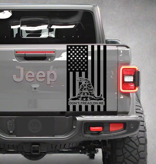 American Flag Don't Tread on Me Decal for Jeep Gladiator Tailgate