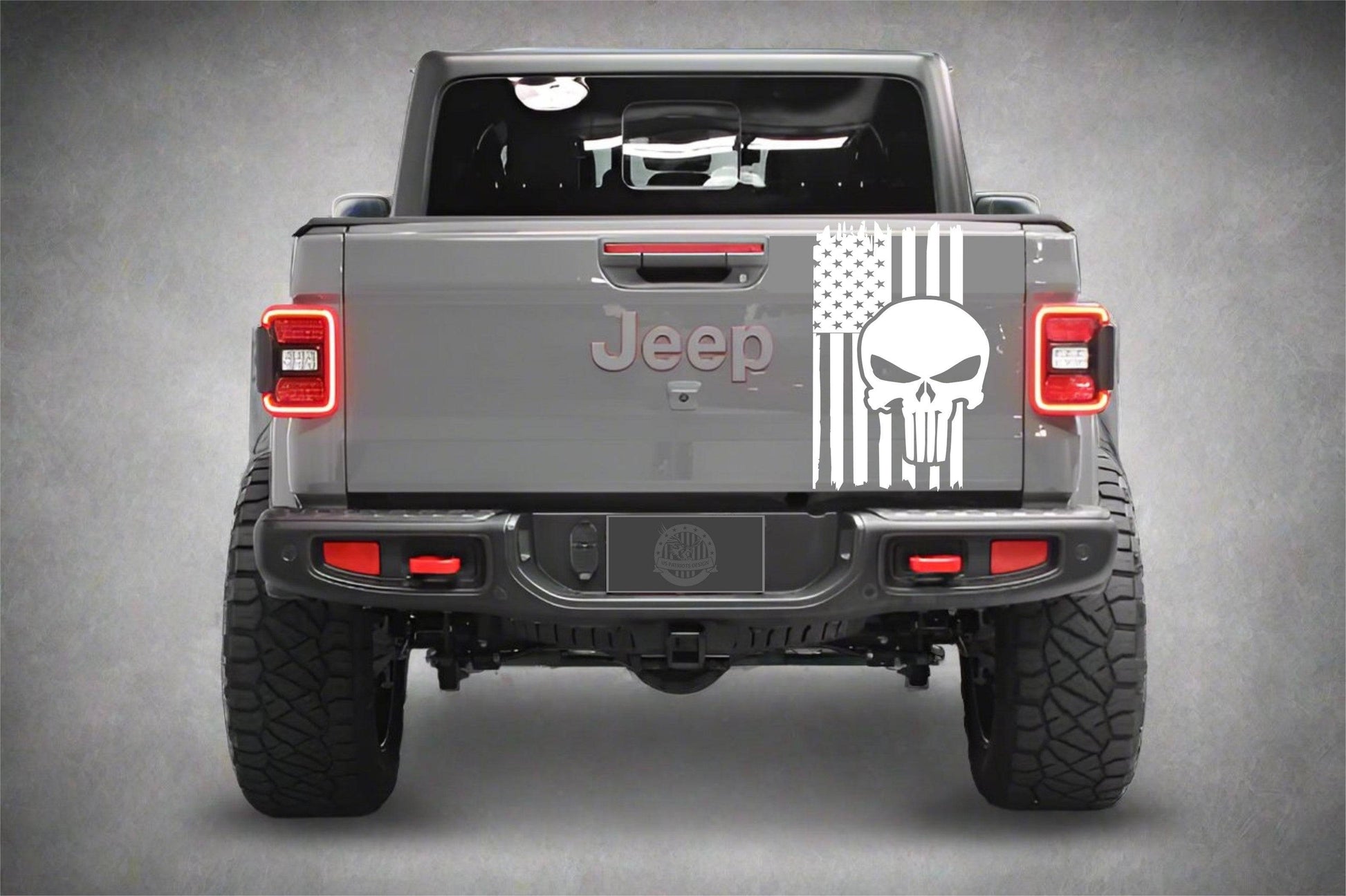 American Flag Punisher Decal for Jeep Gladiator's Tailgate