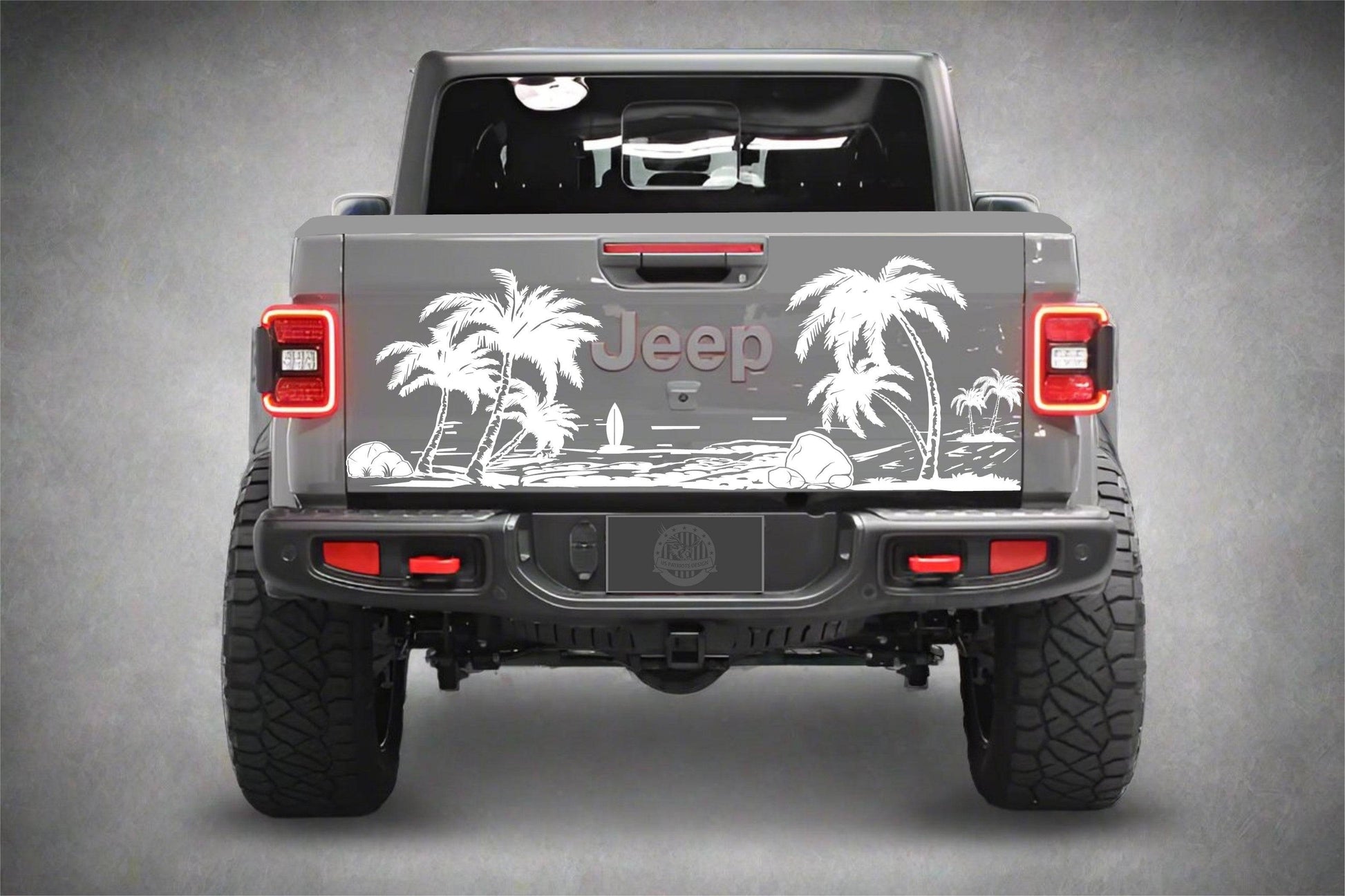 Beach_Silhouette_Jeep_Gladiator_Tailgate_Decal