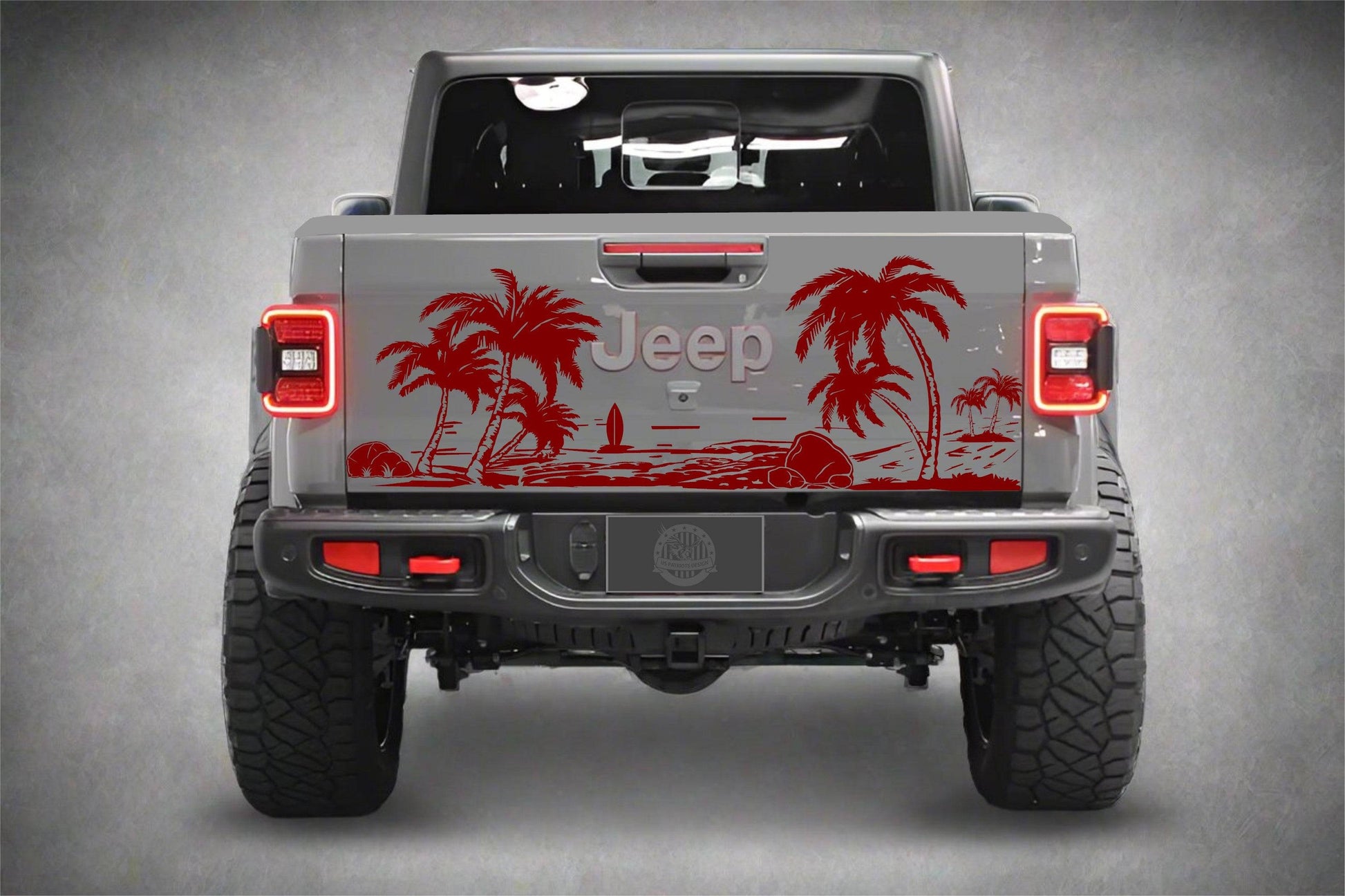 Beach_Silhouette_Jeep_Gladiator_Tailgate_Decal