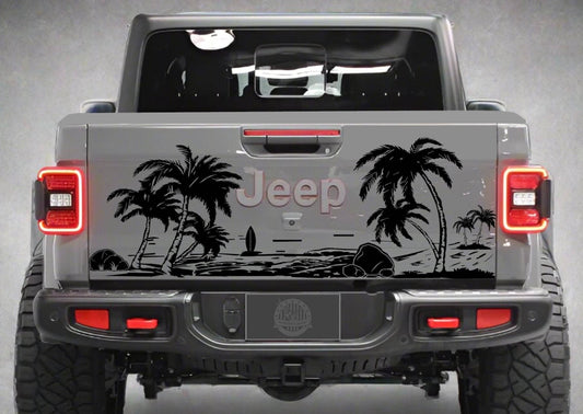 Beach_Silhouette_Jeep_Gladiator_Tailgate_Decal