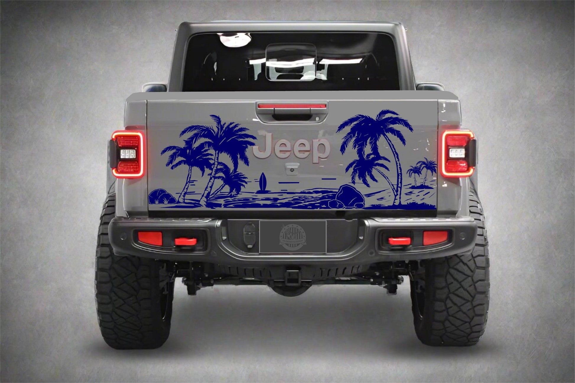 Beach_Silhouette_Jeep_Gladiator_Tailgate_Decal