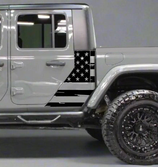 Distressed American Flag Decal for Jeep Gladiator Quarter Panel