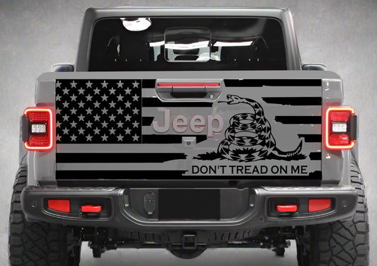 Don't Tread on Me American Flag Jeep Gladiator Tailgate Decal