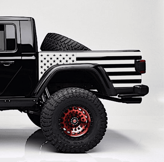 Jeep Gladiator Decal | Truck Bed Sides American Flag Stickers