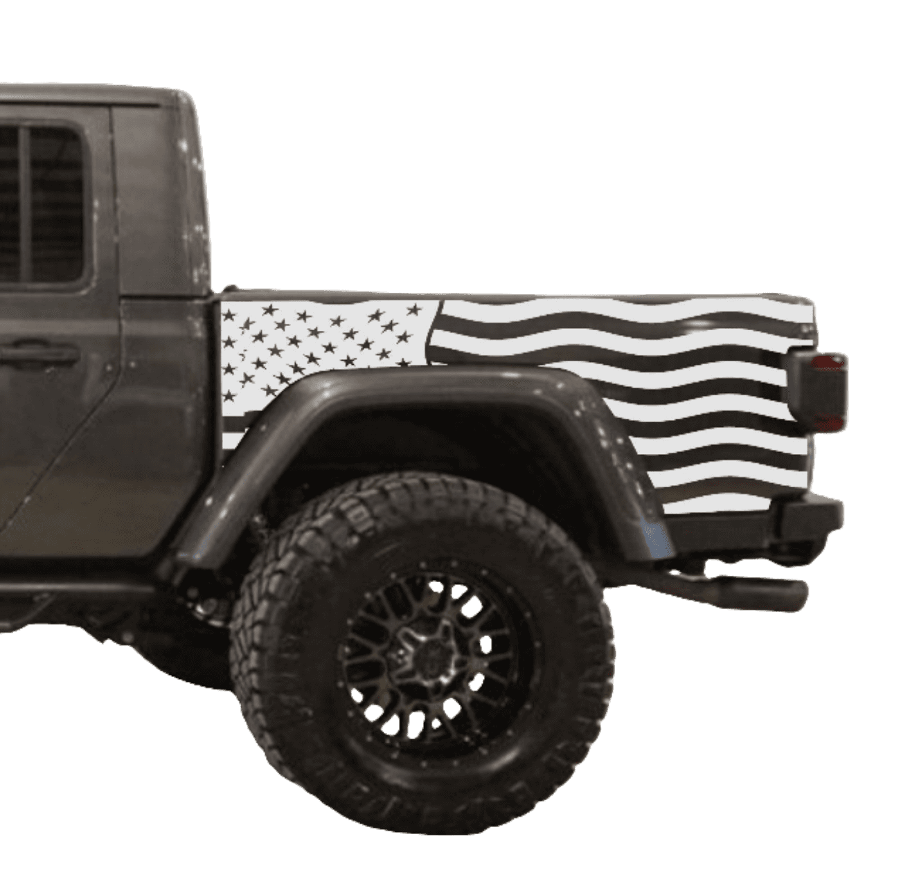 Jeep Gladiator Decal | Truck Bed Sides Distressed American Flag Stickers