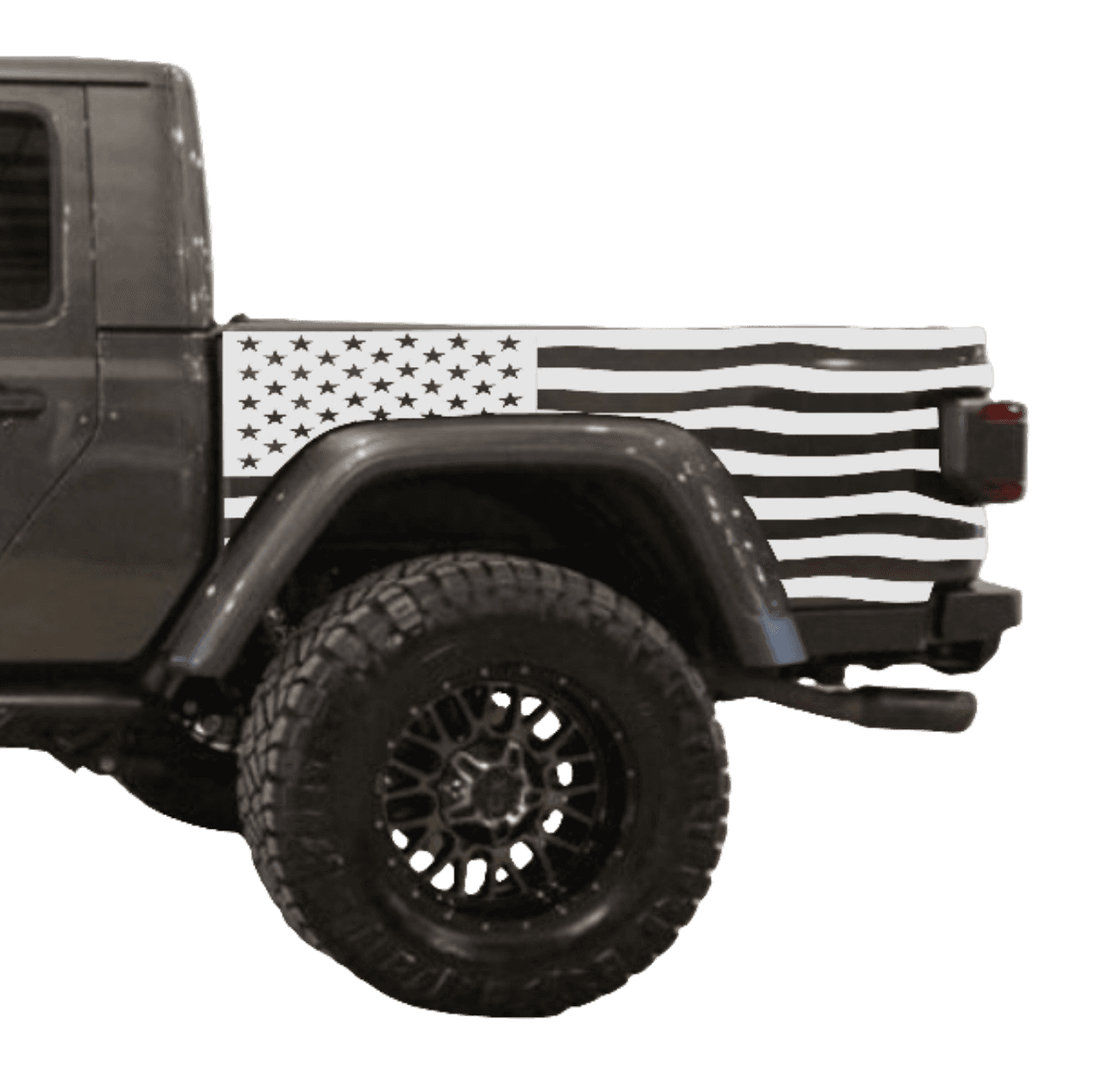 Jeep Gladiator Decal | Truck Bed Sides Distressed American Flag Stickers