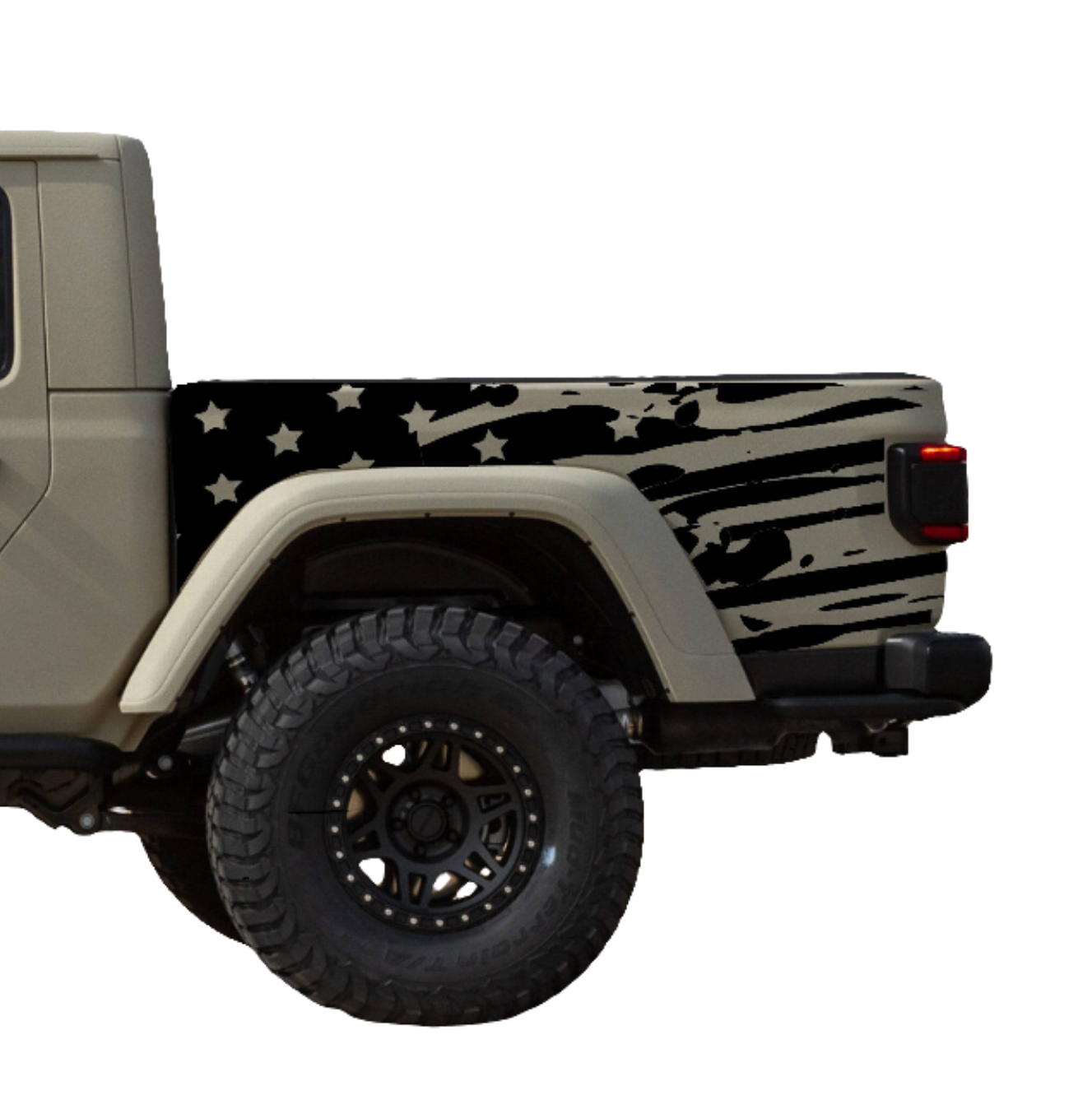 Jeep Gladiator Decal | Truck Bed Sides Distressed American Flag Stickers