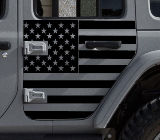 American Flag Decals for Jeep Wrangler JL, JK (4-Door) Doors