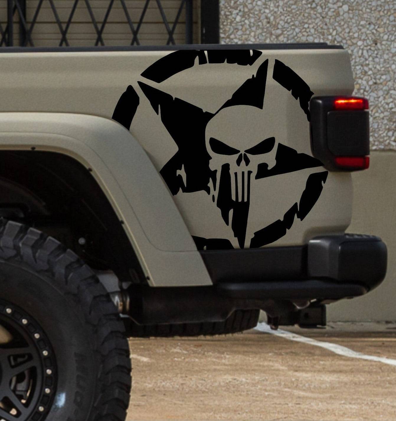 Military Star Punisher Decal Fits Jeep Gladiator Truck Bed Sides – US ...