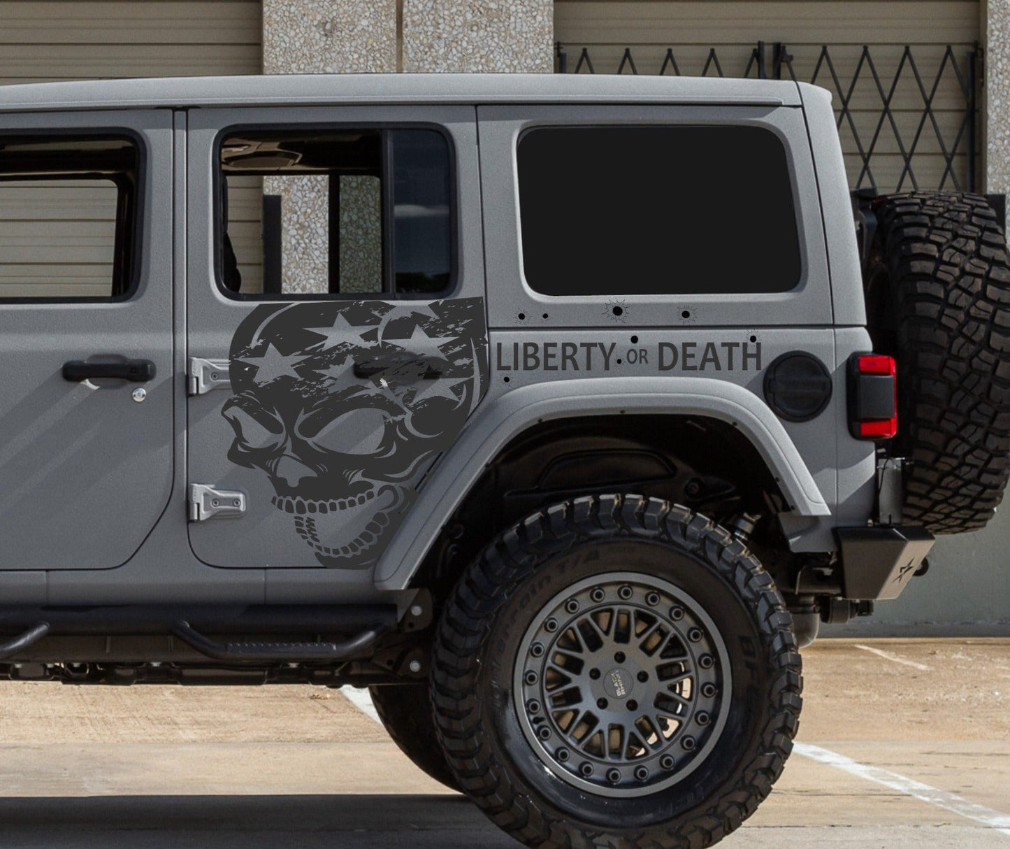 Skull Punisher "LIBERTY OR DEATH" Decals for Jeep Wrangler JL, JK (4-Door) Doors