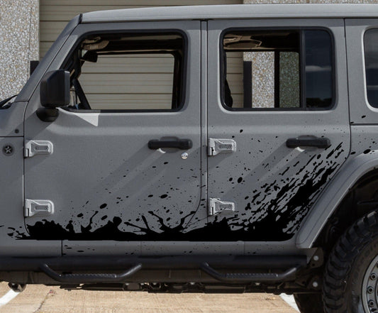 Mud Splash Decals for Jeep Wrangler JL, JK (4-Door) Doors