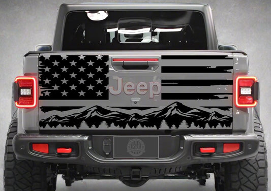 Mountain Silhouette American Flag Jeep Gladiator Graphics