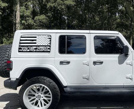 Distressed American Flag "We The People" Decals for Jeep Wrangler JL, JK (4-Door/2-Door) Rear Side Windows