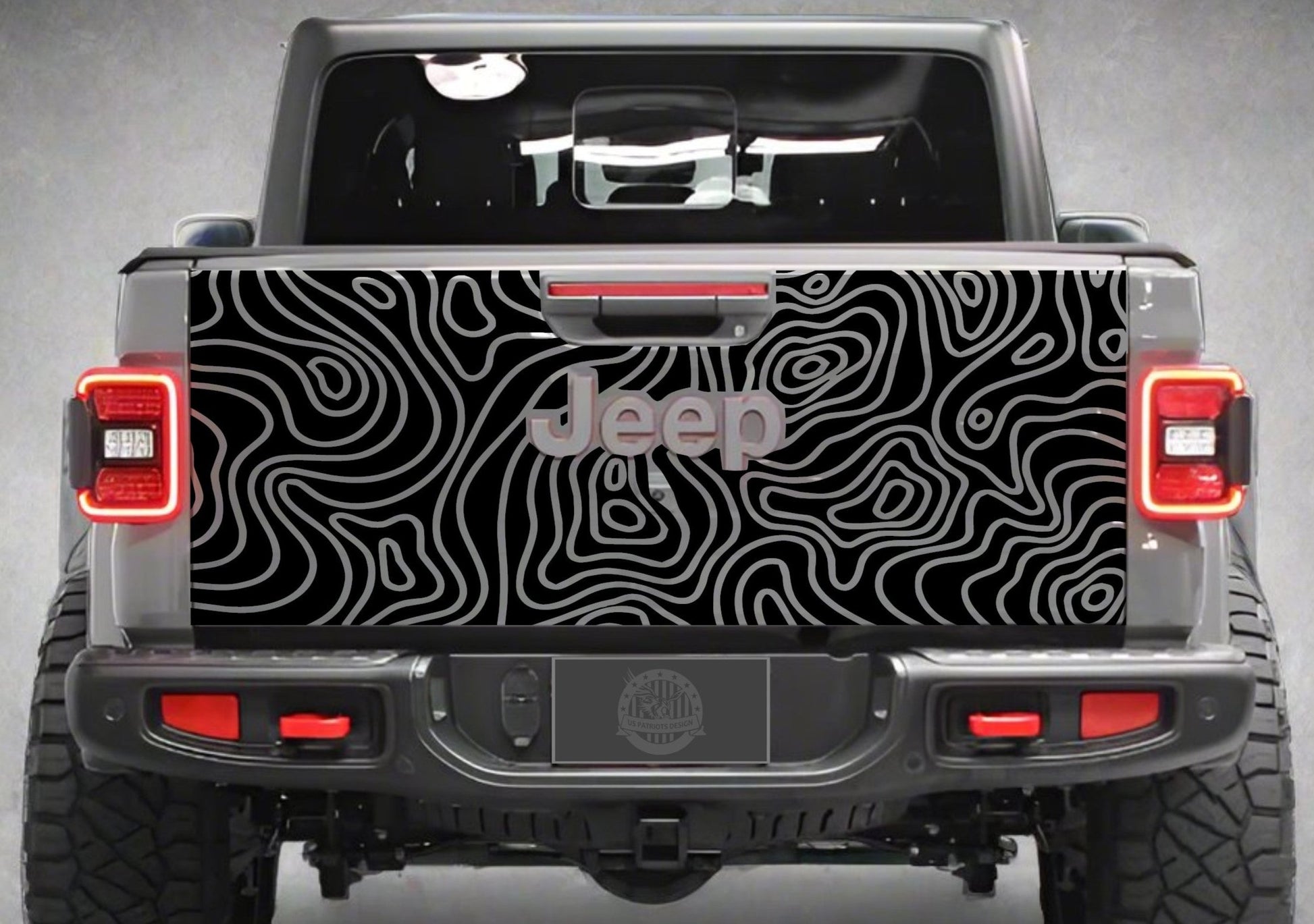 Topographic Topo Map Jeep Gladiator Sides Decals