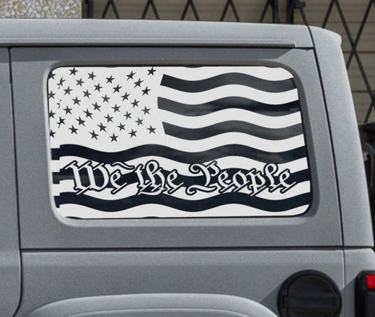 American Flag "We The People" Decals for Jeep Wrangler JL, JK (4-Door/2-Door) Rear Side Windows