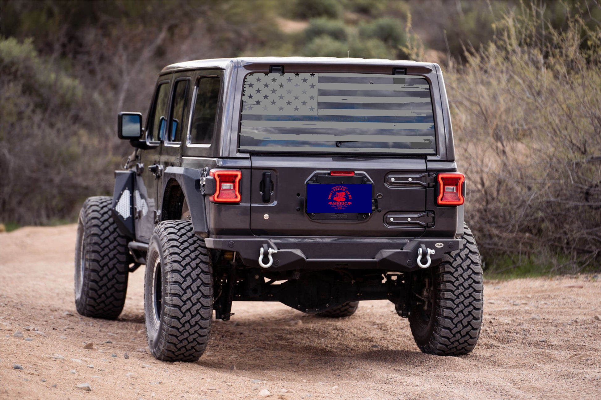 Distressed American Decals for Jeep Wrangler JL, JK (4-Door/2-Door) Rear Back Window