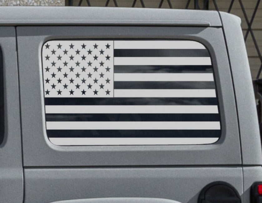 American Flag Decals for Jeep Wrangler JL, JK (4-Door/2-Door) Rear Side Windows