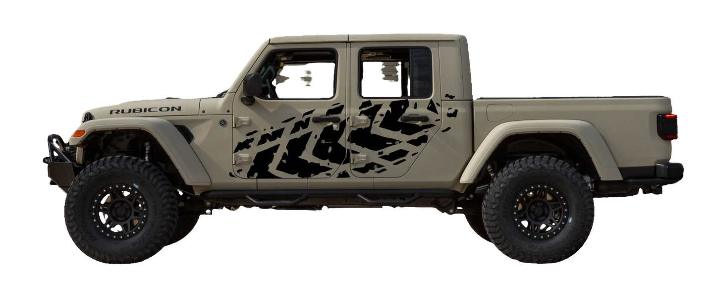 Set of Tire Tracks Decals Stickers For Jeep Gladiator Trucks