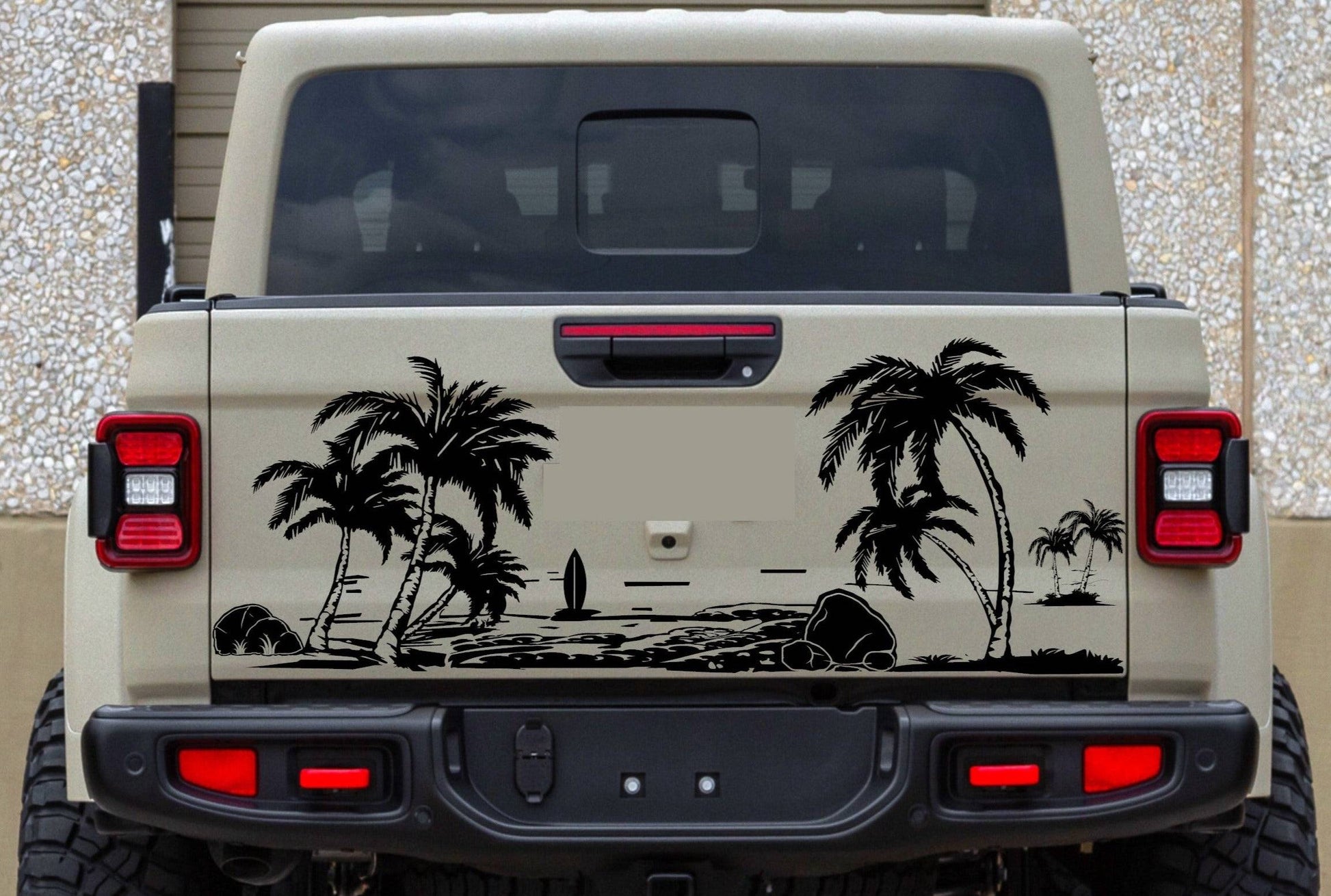 Jeep Gladiator Decal | Tailgate Beach Silhouette Stickers