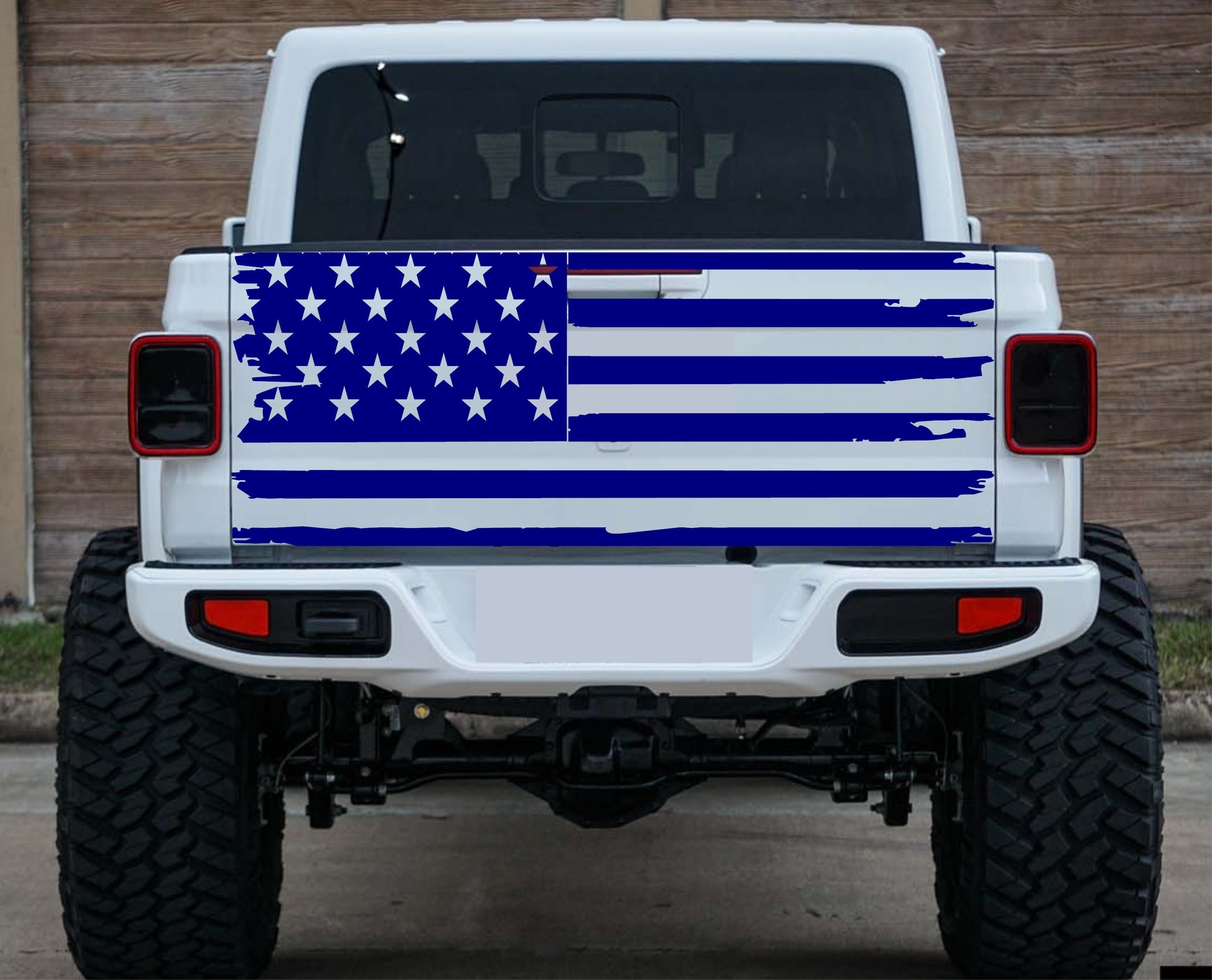 Distressed American Flag Decal Fits Jeep Gladiator's Tailgate