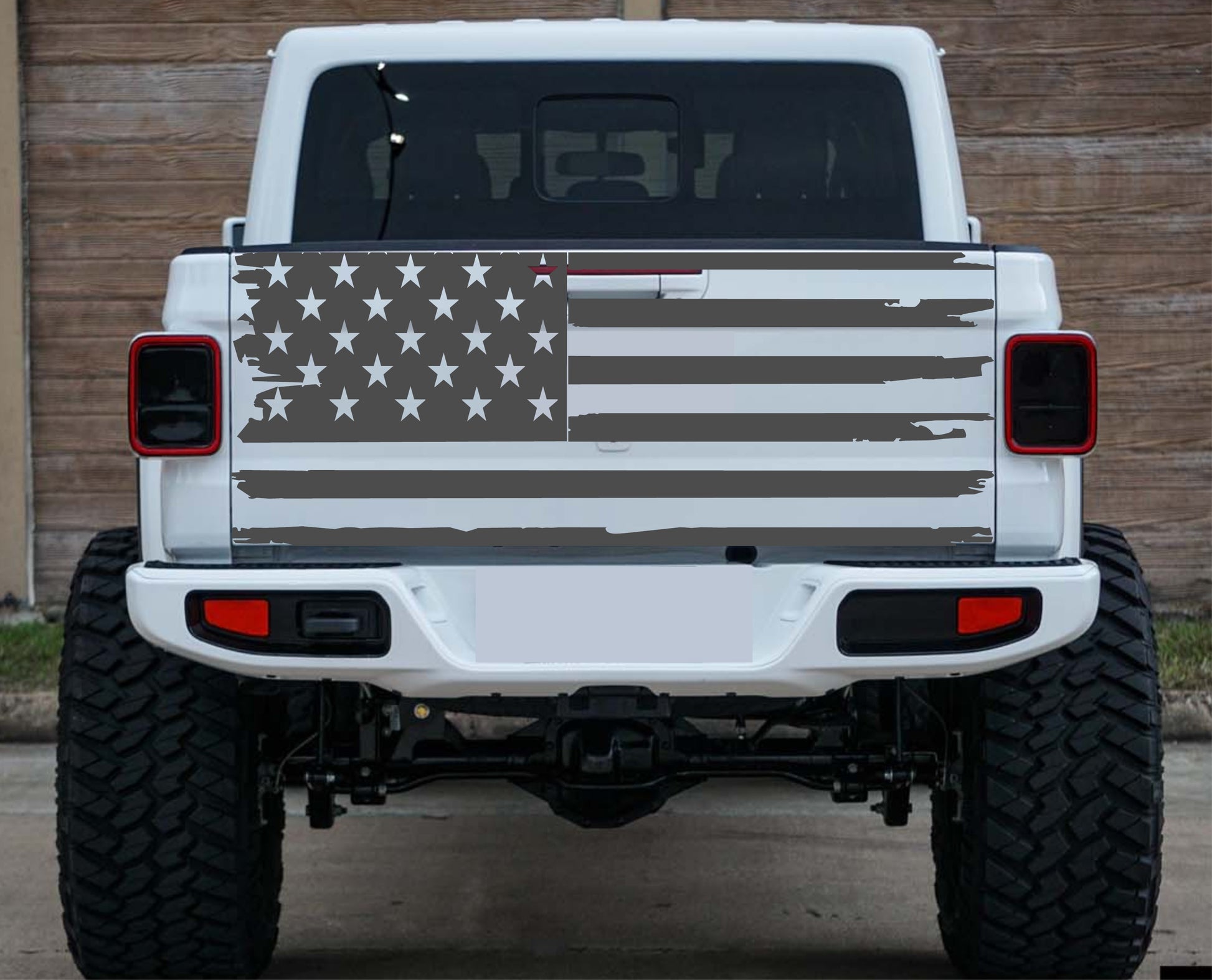 Distressed American Flag Decal Fits Jeep Gladiator's Tailgate