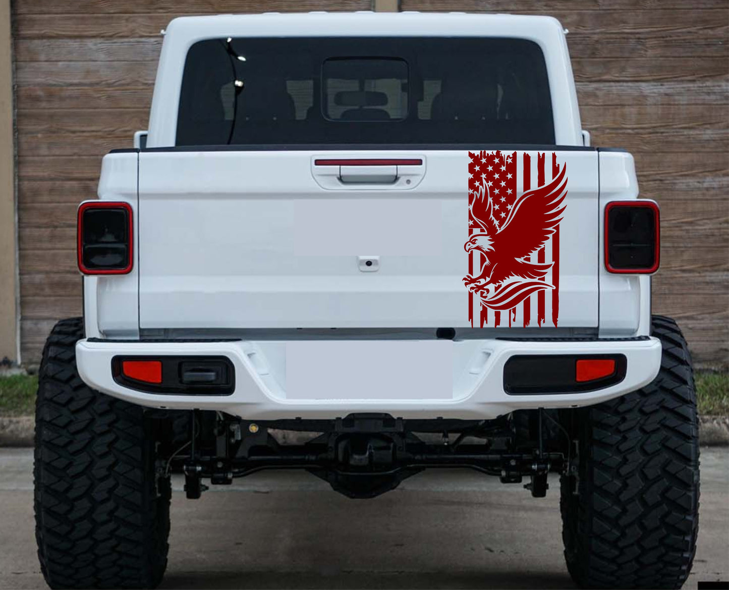 Distressed American Flag Eagle Decal Fits Jeep Gladiator Tailgate
