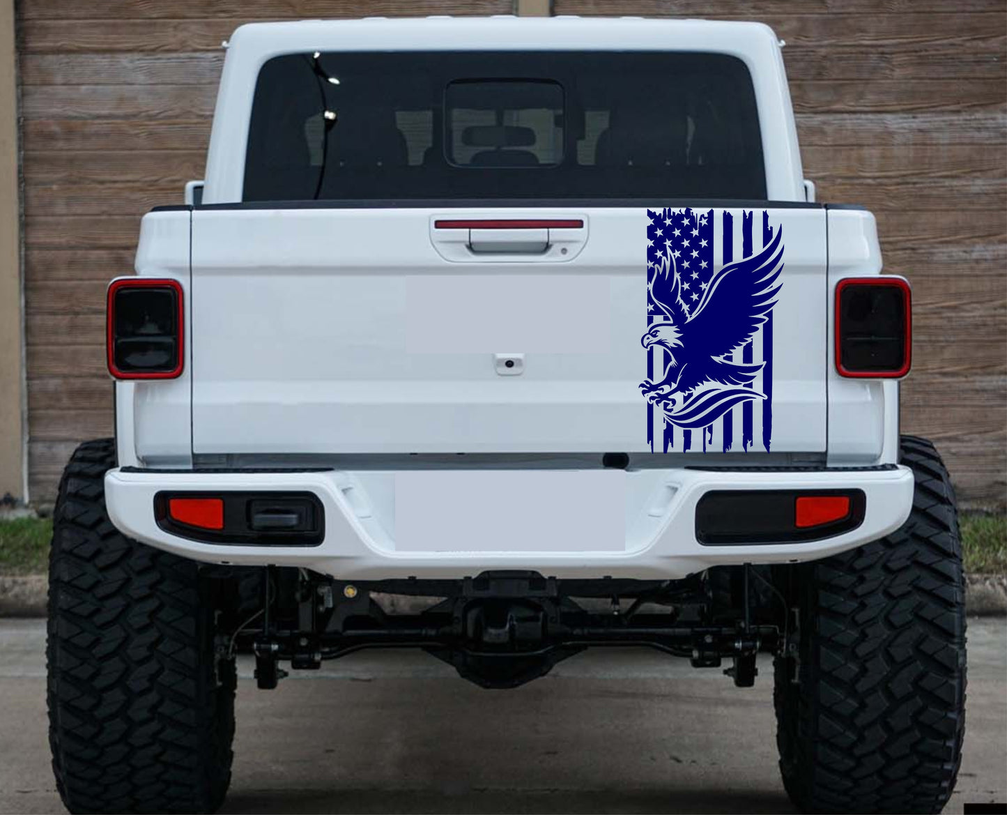 Distressed American Flag Eagle Decal Fits Jeep Gladiator Tailgate