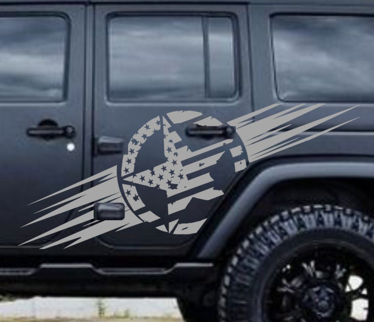 American Flag Military Star Decals for Jeep Wrangler JL, JK (4-Door) Doors