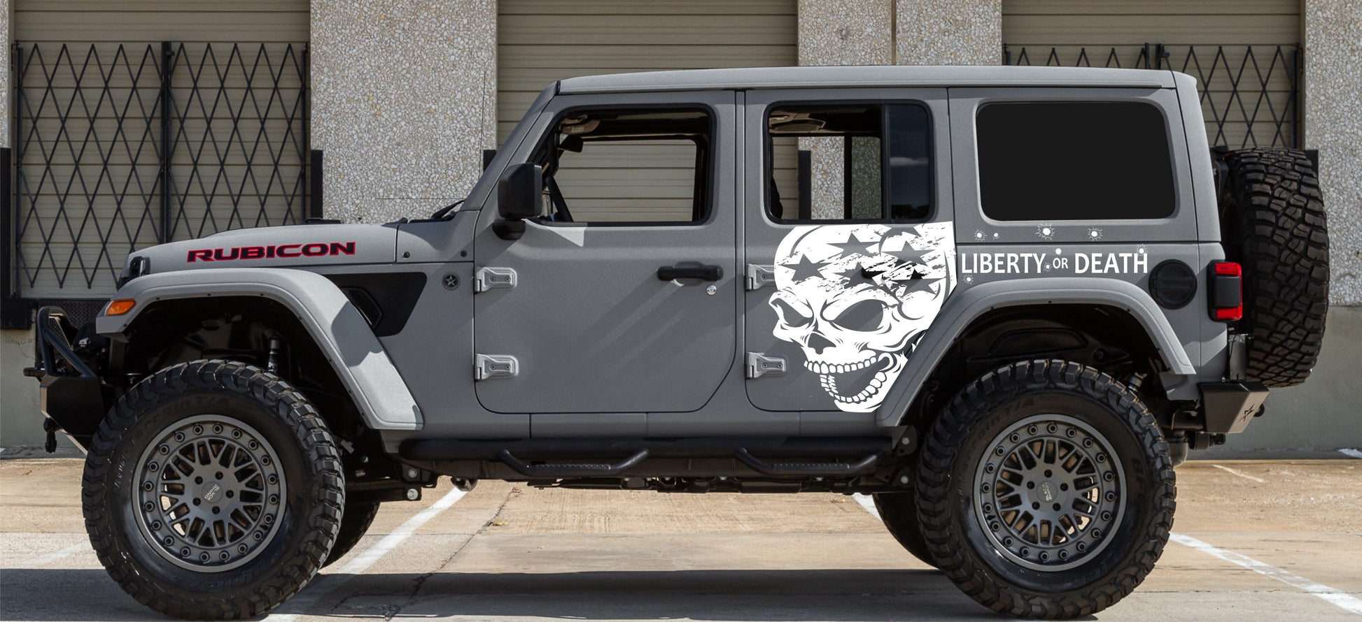 Skull Punisher "LIBERTY OR DEATH" Decals for Jeep Wrangler JL, JK (4-Door) Doors