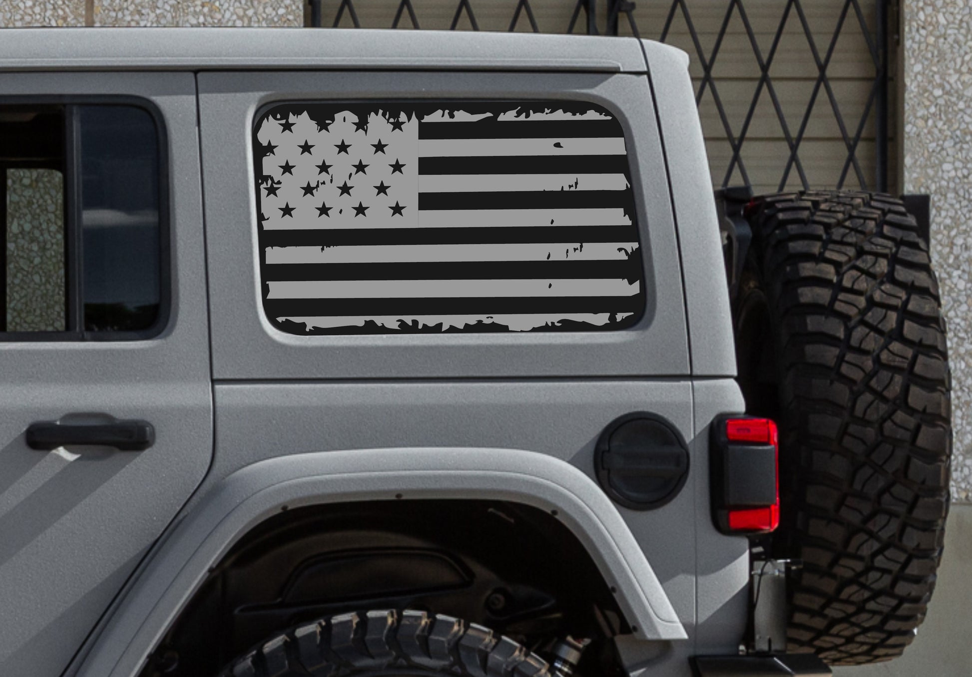 Distressed American Flag Decals for Jeep Wrangler JL, JK (4-Door/2-Door) Rear Side Windows