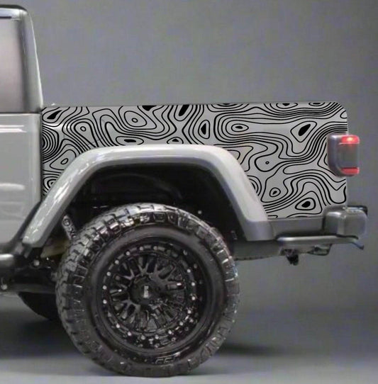 Topographic Map Topo Decals for Jeep Gladiator Sides