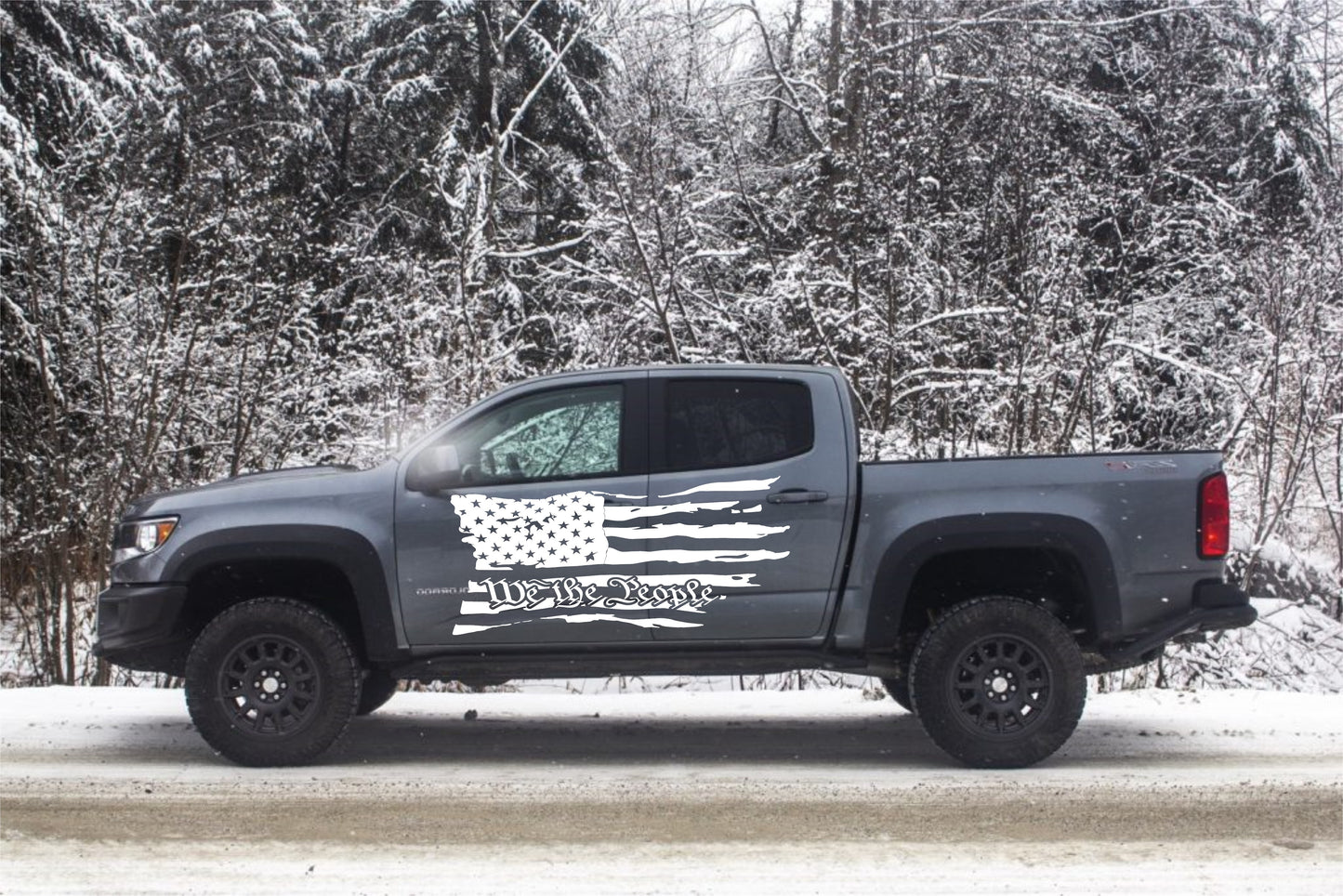 Distressed American Flag Decal Fits Jeeps, Trucks, SUVs, Cars. Sizes Available.