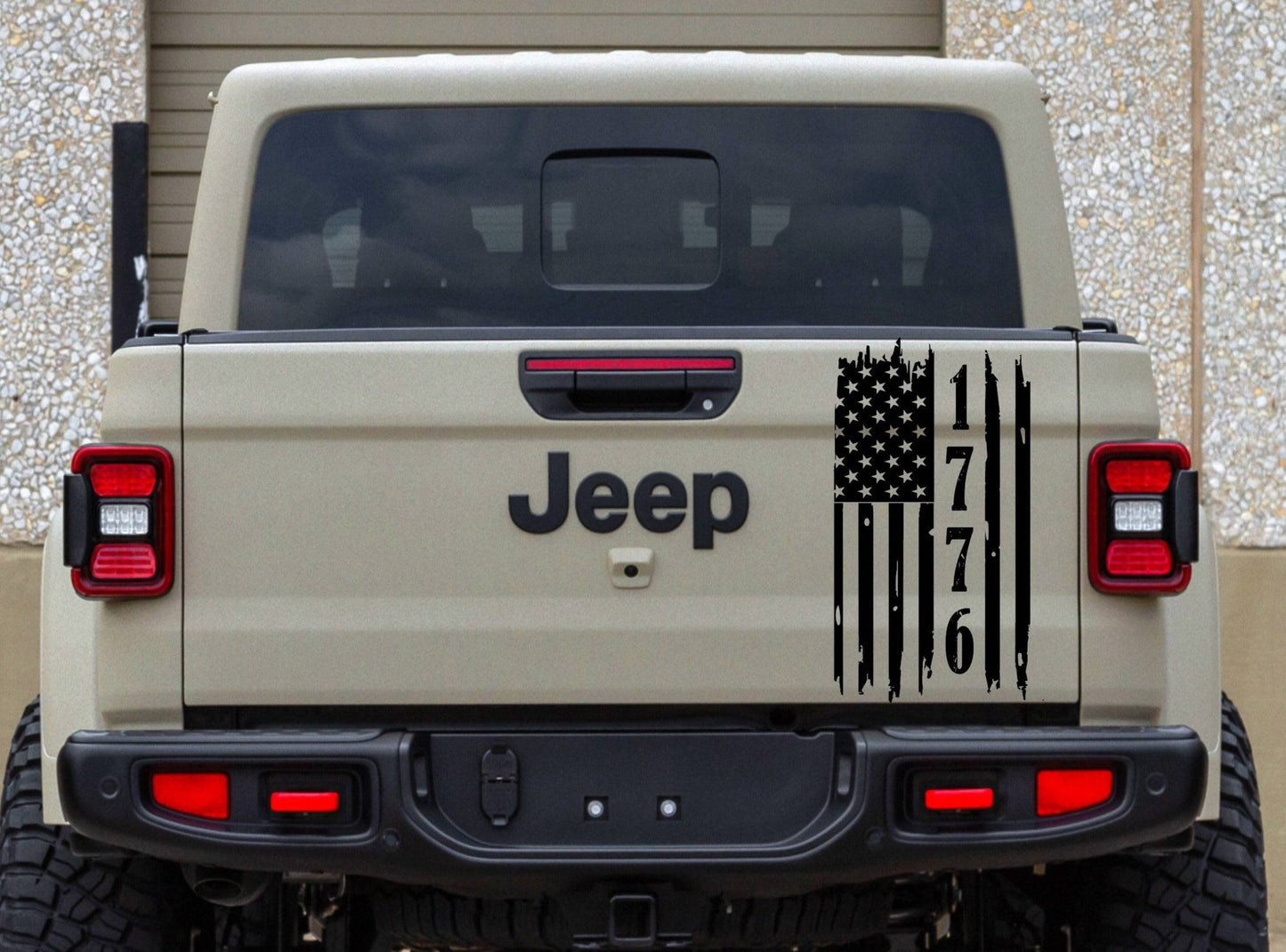 Distressed American Flag Vinyl Decal for Jeep Gladiator Tailgate